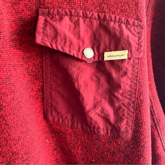 Woolrich Men's Red 1/4 Popover Pullover Fleece Jacket - Picture 5 of 8